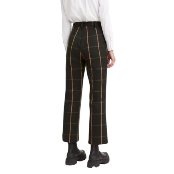 Levi’s Premium Math Club Flare Trousers Bonnie Plaid Rinse Wool Blend Size 29 - Picture 2 of 13